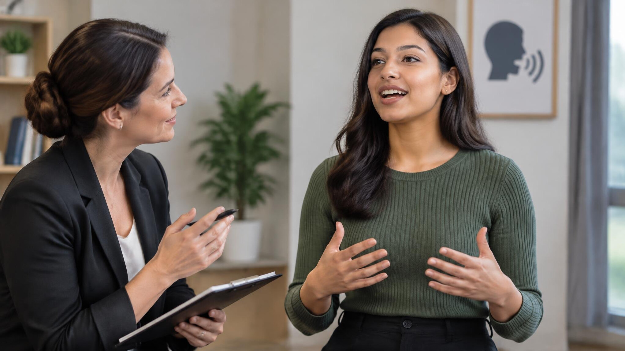voice coach guiding student